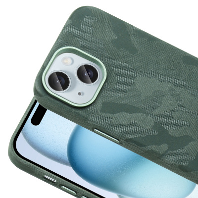Apple iPhone 15 Kılıf M-Safe Şarj Özellikli Kamuflaj Tasarımlı Zore Sera Sert PC Kapak - 10