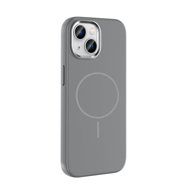 Apple iPhone 15 Kılıf M-Safe Şarj Özellikli Metal Kamera Çerçeveli Zore Edi Silikon Kapak - 12