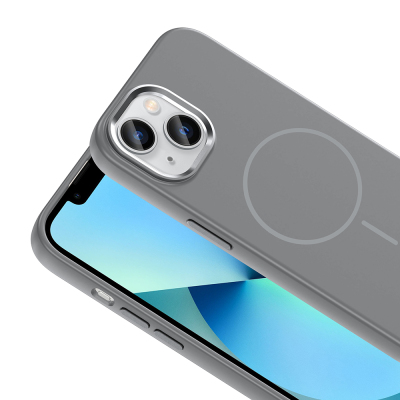 Apple iPhone 15 Kılıf M-Safe Şarj Özellikli Metal Kamera Çerçeveli Zore Edi Silikon Kapak - 18