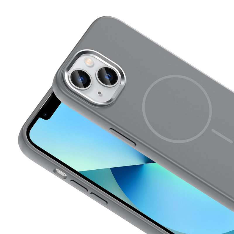 Apple iPhone 15 Kılıf M-Safe Şarj Özellikli Metal Kamera Çerçeveli Zore Edi Silikon Kapak - 18