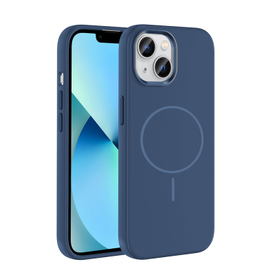 Apple iPhone 15 Kılıf M-Safe Şarj Özellikli Metal Kamera Çerçeveli Zore Edi Silikon Kapak - 3