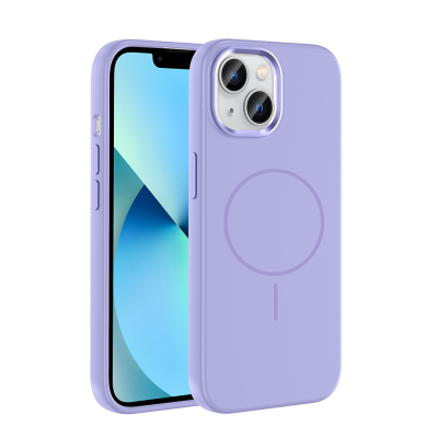 Apple iPhone 15 Kılıf M-Safe Şarj Özellikli Metal Kamera Çerçeveli Zore Edi Silikon Kapak - 5