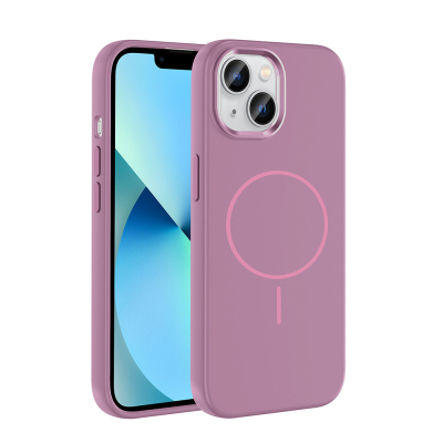 Apple iPhone 15 Kılıf M-Safe Şarj Özellikli Metal Kamera Çerçeveli Zore Edi Silikon Kapak - 6