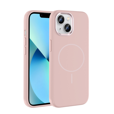 Apple iPhone 15 Kılıf M-Safe Şarj Özellikli Metal Kamera Çerçeveli Zore Edi Silikon Kapak - 7