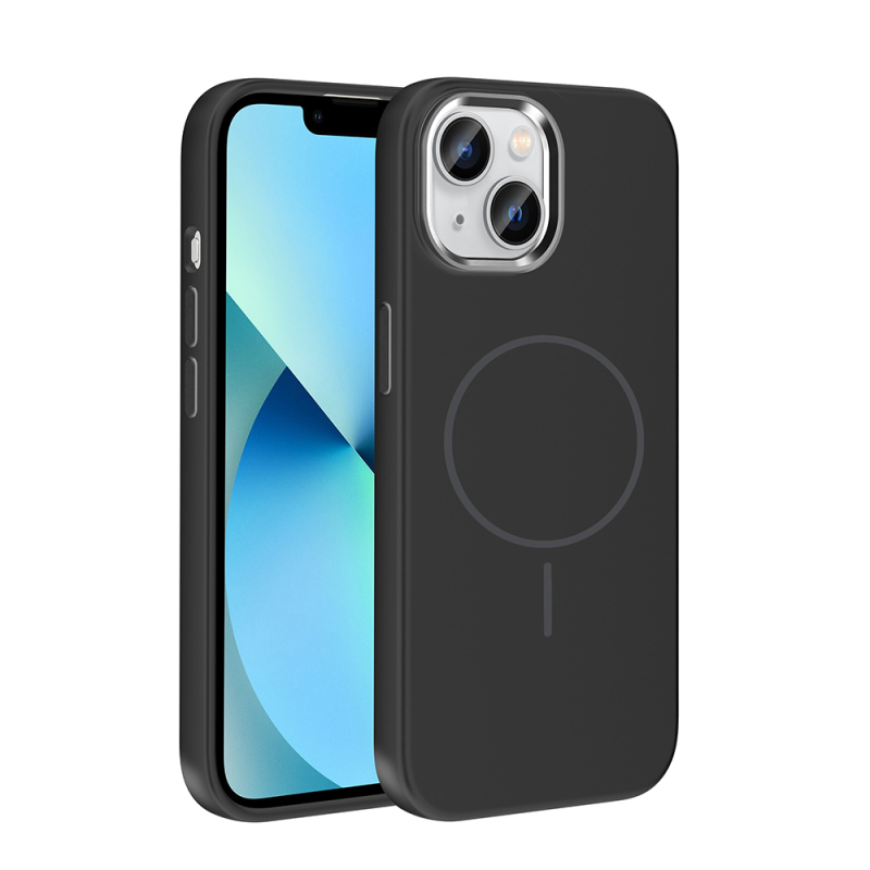 Apple iPhone 15 Kılıf M-Safe Şarj Özellikli Metal Kamera Çerçeveli Zore Edi Silikon Kapak - 8