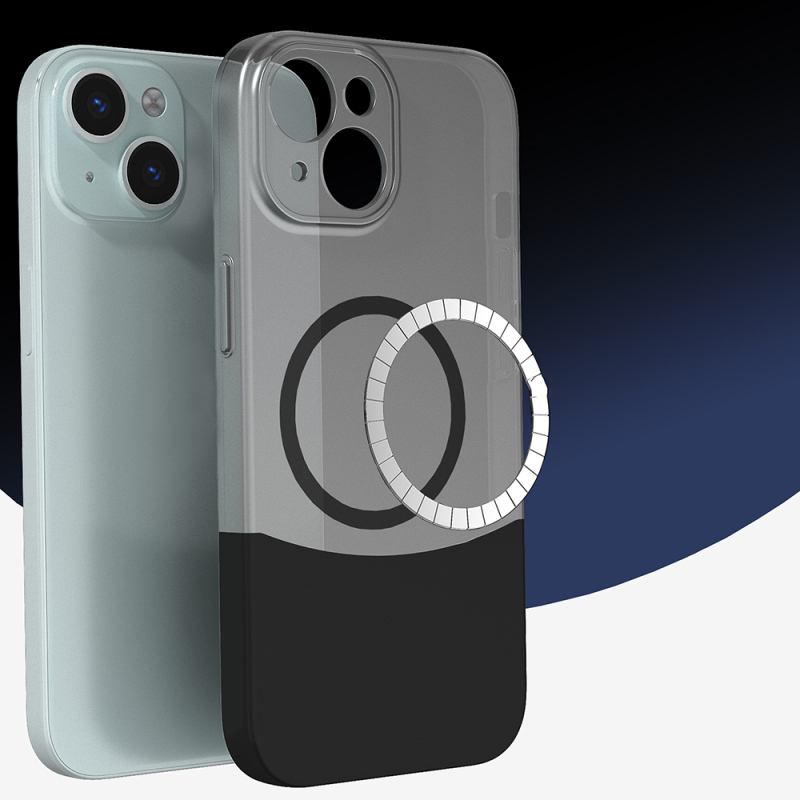 Apple iPhone 15 Kılıf M-Safe Şarj Özellikli Mıknatıslı Zore Duble Kapak - 6