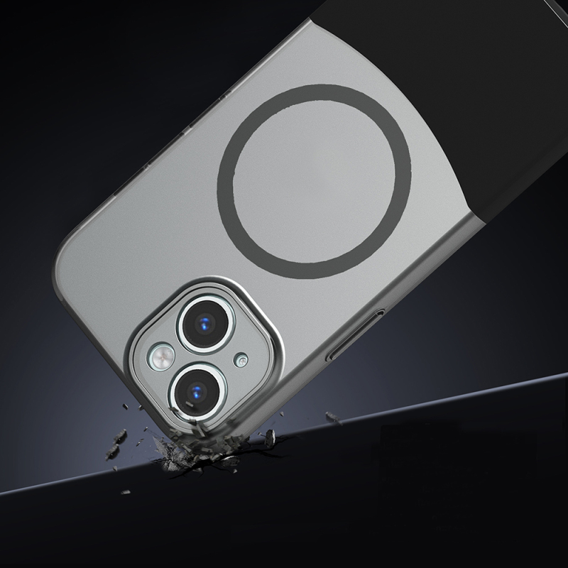 Apple iPhone 15 Kılıf M-Safe Şarj Özellikli Mıknatıslı Zore Duble Kapak - 7