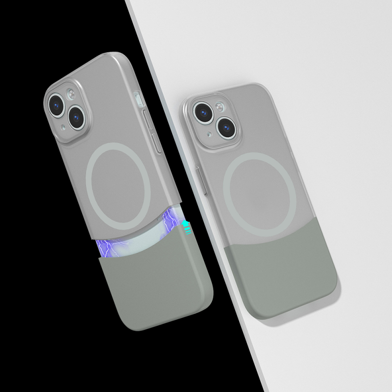 Apple iPhone 15 Kılıf M-Safe Şarj Özellikli Mıknatıslı Zore Duble Kapak - 2