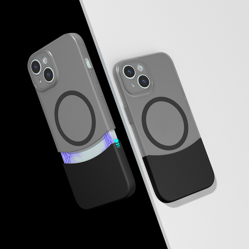 Apple iPhone 15 Kılıf M-Safe Şarj Özellikli Mıknatıslı Zore Duble Kapak - 3