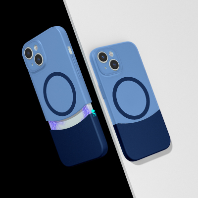 Apple iPhone 15 Kılıf M-Safe Şarj Özellikli Mıknatıslı Zore Duble Kapak - 4