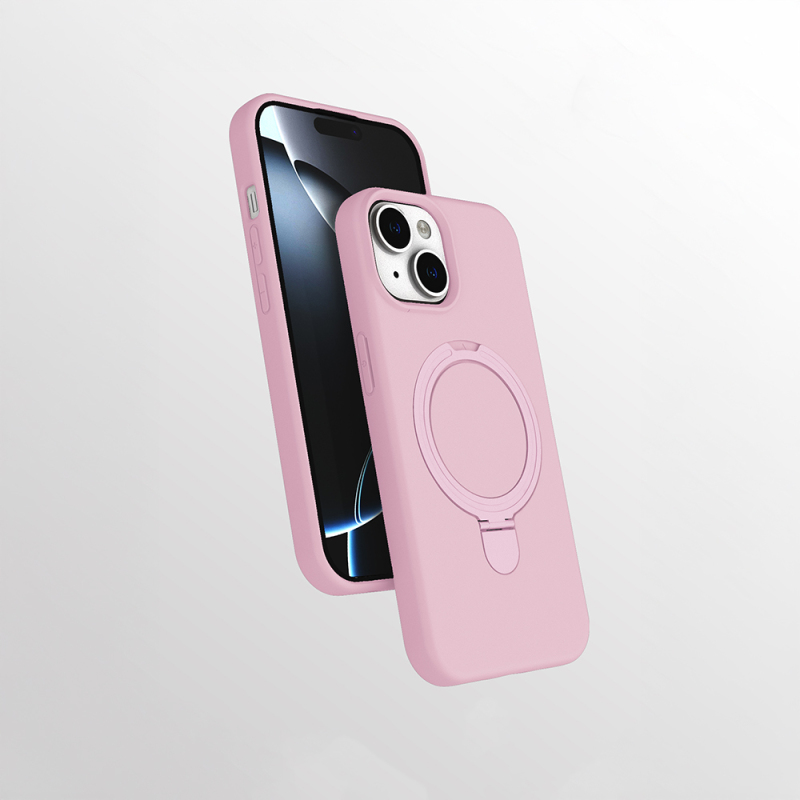 Apple iPhone 15 Kılıf M-safe Şarj Özellikli Standlı Zore Samara Kapak - 5