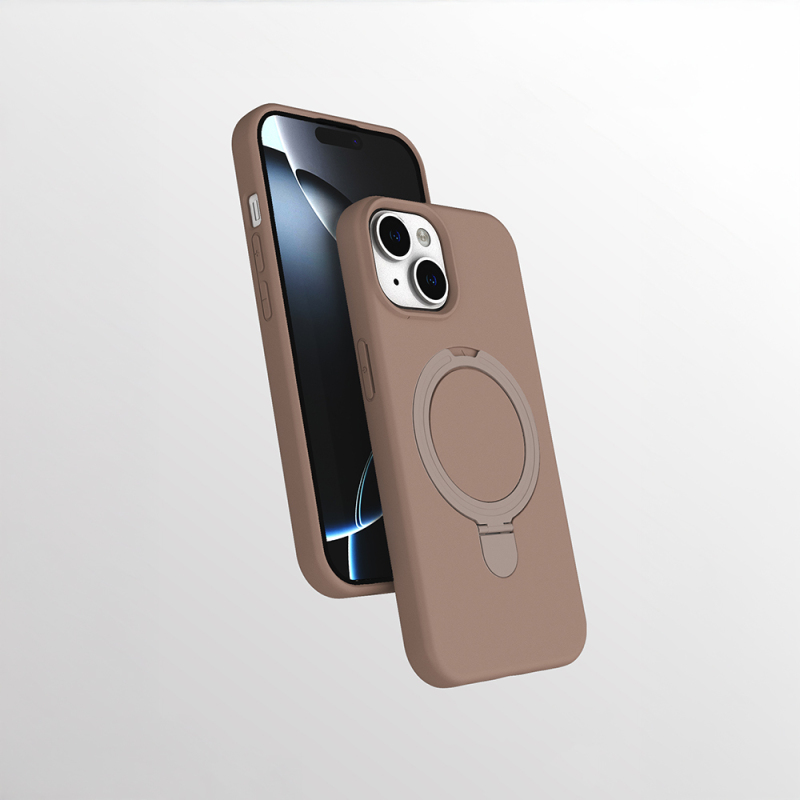 Apple iPhone 15 Kılıf M-safe Şarj Özellikli Standlı Zore Samara Kapak - 7