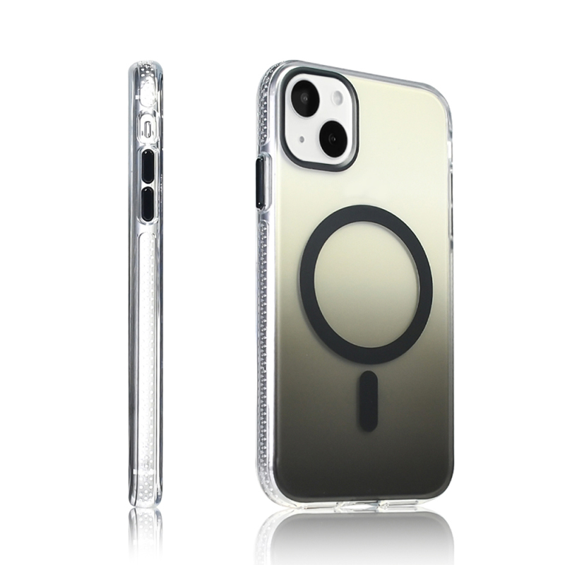 Apple iPhone 15 Kılıf M-safe Şarj Özellikli Transparan Renk Geçişli Zore Toros Kapak - 13