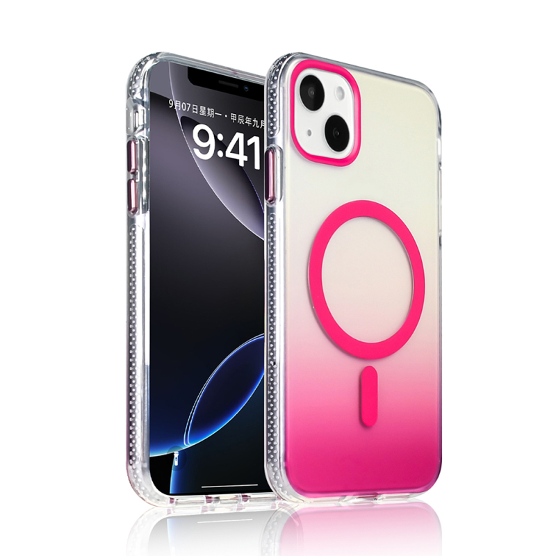 Apple iPhone 15 Kılıf M-safe Şarj Özellikli Transparan Renk Geçişli Zore Toros Kapak - 2