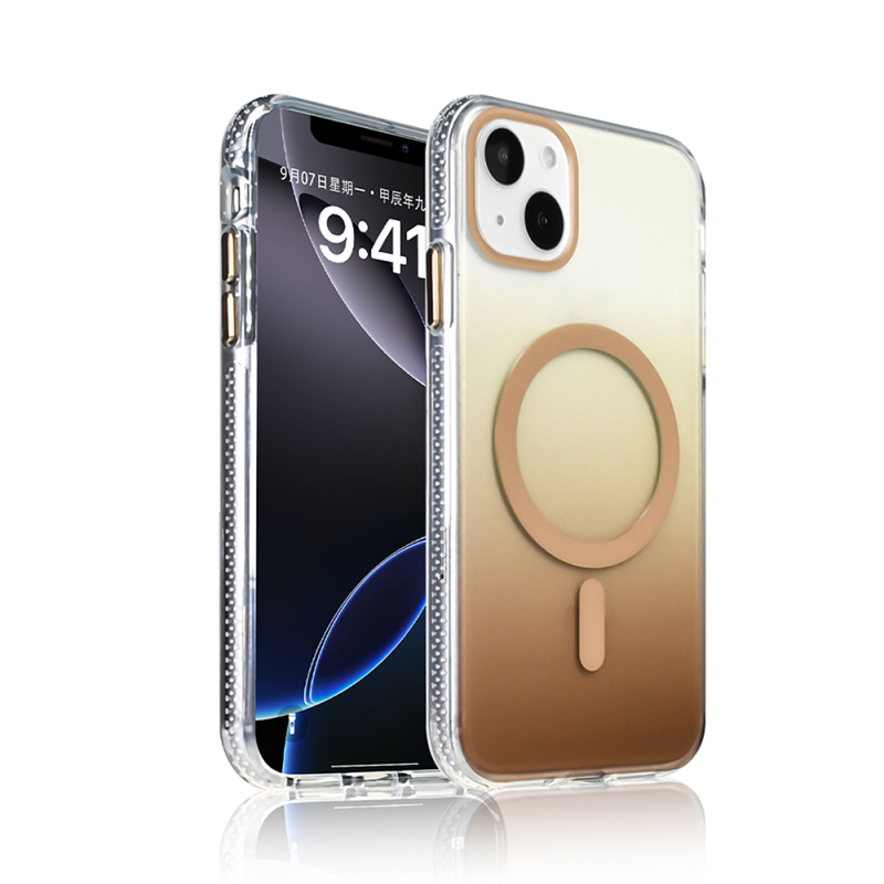 Apple iPhone 15 Kılıf M-safe Şarj Özellikli Transparan Renk Geçişli Zore Toros Kapak - 3