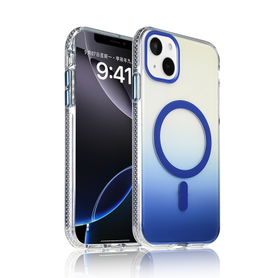 Apple iPhone 15 Kılıf M-safe Şarj Özellikli Transparan Renk Geçişli Zore Toros Kapak - 4