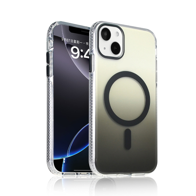 Apple iPhone 15 Kılıf M-safe Şarj Özellikli Transparan Renk Geçişli Zore Toros Kapak - 5