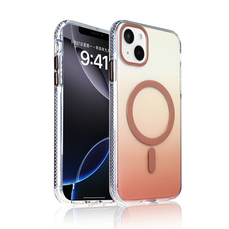 Apple iPhone 15 Kılıf M-safe Şarj Özellikli Transparan Renk Geçişli Zore Toros Kapak - 4