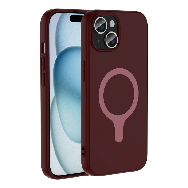 Apple iPhone 15 Kılıf M-Safe Şarj Özellikli Zore Aris Silikon Kapak - 7