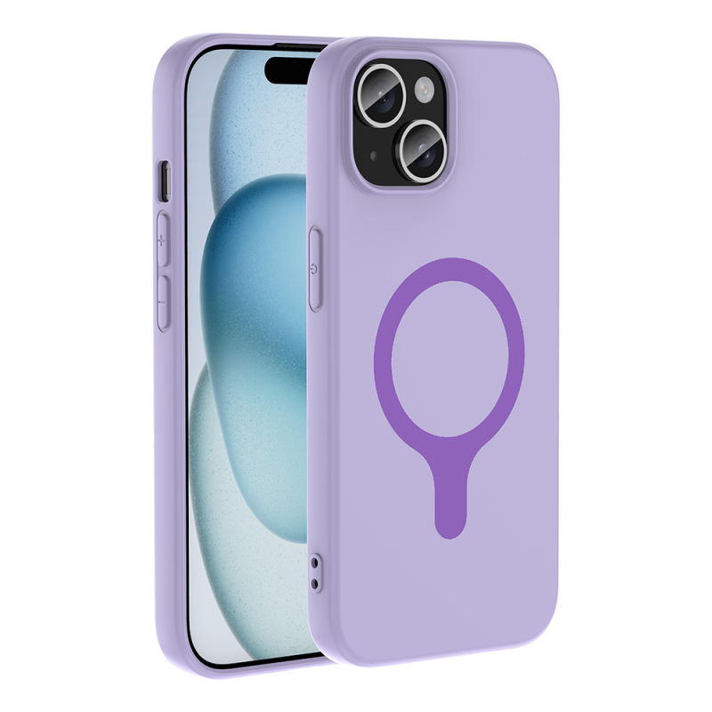 Apple iPhone 15 Kılıf M-Safe Şarj Özellikli Zore Aris Silikon Kapak - 19