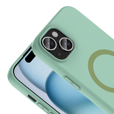 Apple iPhone 15 Kılıf M-Safe Şarj Özellikli Zore Aris Silikon Kapak - 32