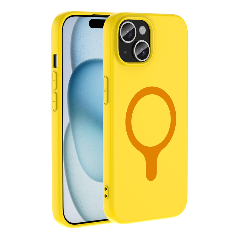 Apple iPhone 15 Kılıf M-Safe Şarj Özellikli Zore Aris Silikon Kapak - 34