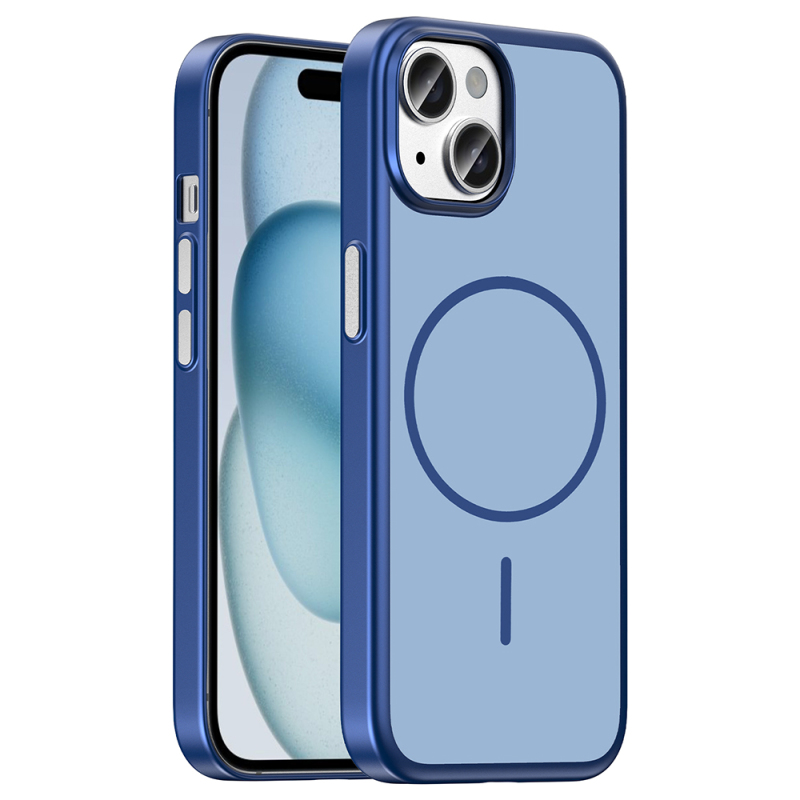 Apple iPhone 15 Kılıf M-Safe Şarj Özellikli Zore Lora PC Kapak - 4