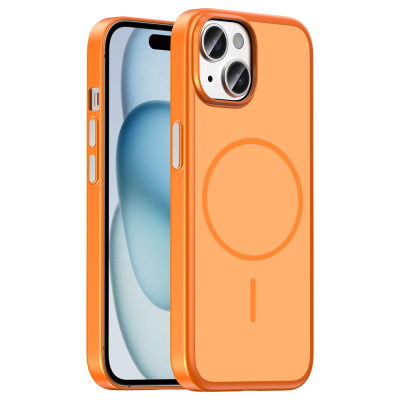Apple iPhone 15 Kılıf M-Safe Şarj Özellikli Zore Lora PC Kapak - 10