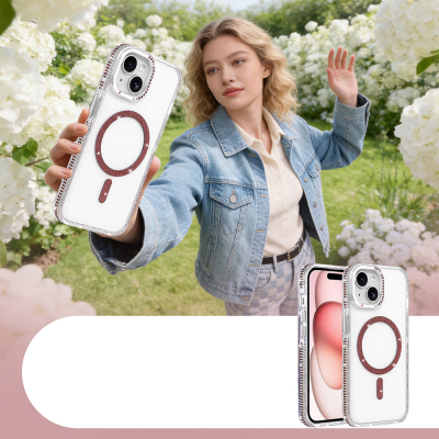 Apple iPhone 15 Kılıf M-safe Şarj Özellikli Zore Tera Silikon Kapak - 6