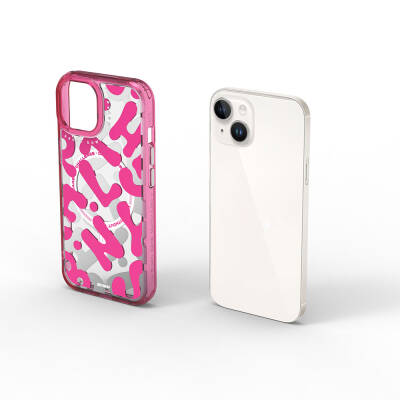 Apple iPhone 15 Kılıf Magsafe Şarj Özellikli Boya Desenli Wiwu Fluorescent G Serisi Kapak - 5