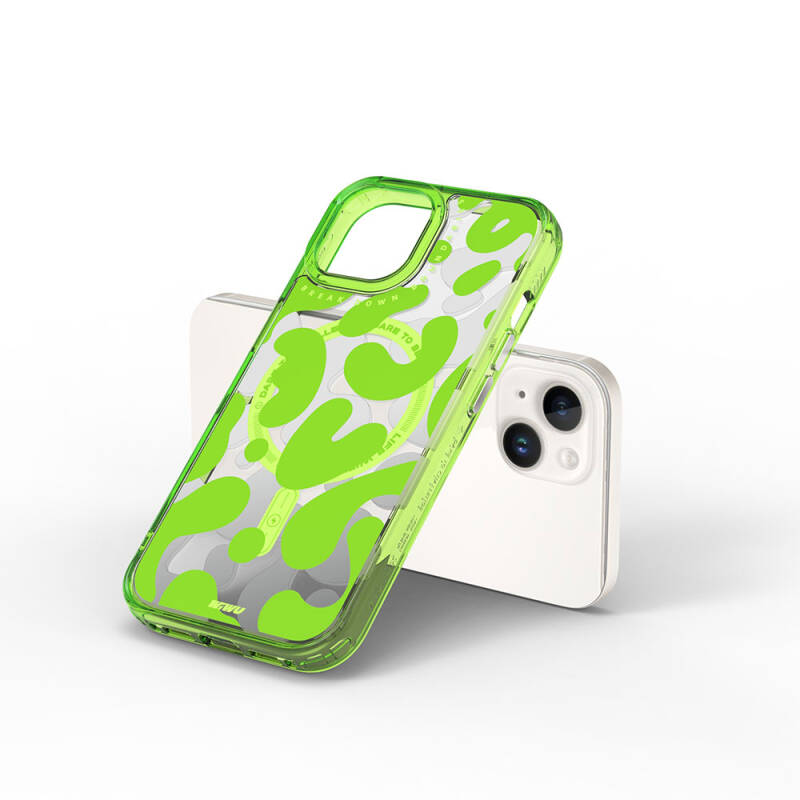 Apple iPhone 15 Kılıf Magsafe Şarj Özellikli Boya Desenli Wiwu Fluorescent G Serisi Kapak - 8