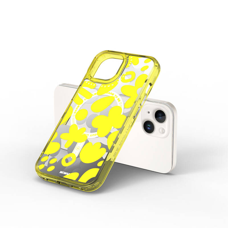 Apple iPhone 15 Kılıf Magsafe Şarj Özellikli Boya Desenli Wiwu Fluorescent G Serisi Kapak - 15