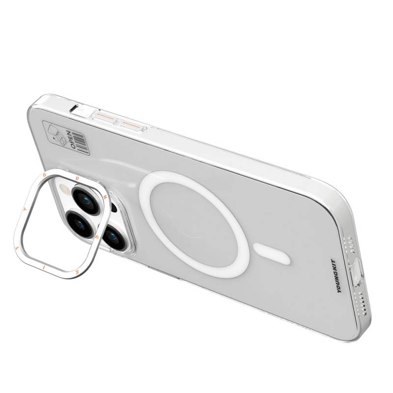 Apple iPhone 15 Kılıf Magsafe Şarj Özellikli Standlı YoungKit Hermit Bracket Serisi Kapak - 5