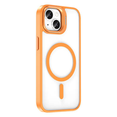 Apple iPhone 15 Kılıf Magsafe Şarj Özellikli Standlı Zore Magsafe Klon Lensli Kapak - 2