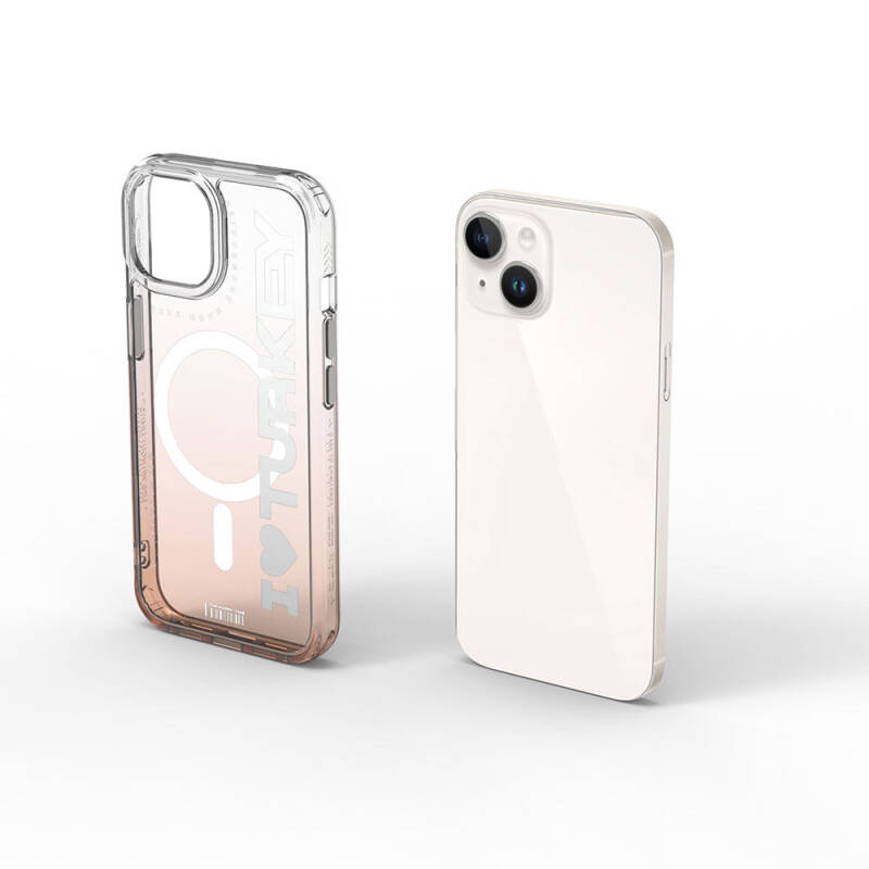 Apple iPhone 15 Kılıf Magsafe Şarj Özellikli Transparan Renk Geçişli Wiwu Turkey C Serisi Kapak - 8