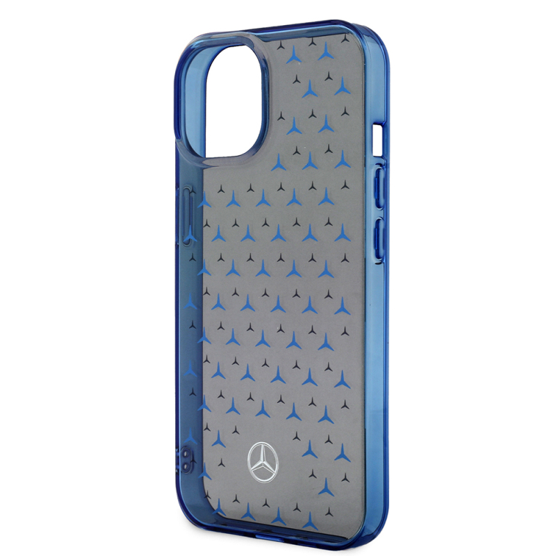 Apple iPhone 15 Kılıf Mercedes Benz Çift Katmanlı Yıldız Desenli Dizayn Kapak - 14