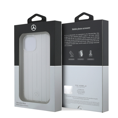 Apple iPhone 15 Kılıf Mercedes Benz Orjinal Lisanslı New Urban 3 IML Baskılı Paralel Çizgi Desenli Kapak - 15