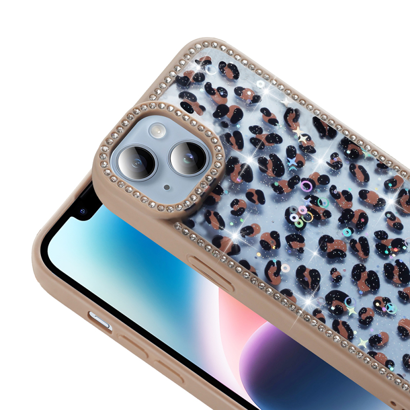 Apple iPhone 15 Kılıf Taşlı ve Simli Tasarım Zore Azra Kapak - 8