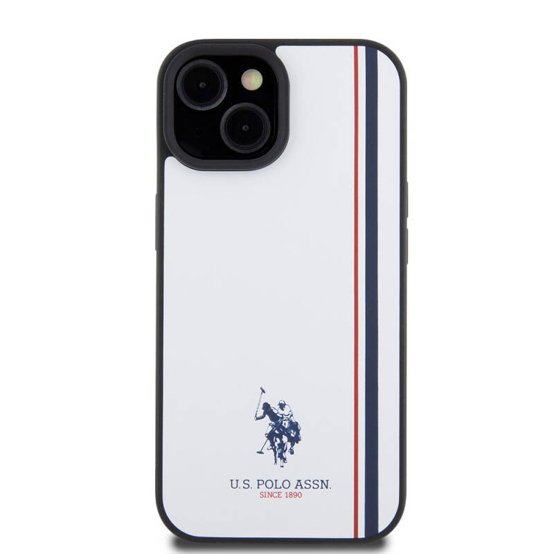 Apple iPhone 15 Kılıf U.S. Polo Assn. Orjinal Lisanslı Üç Renk Şerit Tasarımlı Baskı Logolu Kapak - 4