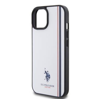 Apple iPhone 15 Kılıf U.S. Polo Assn. Orjinal Lisanslı Üç Renk Şerit Tasarımlı Baskı Logolu Kapak - 7