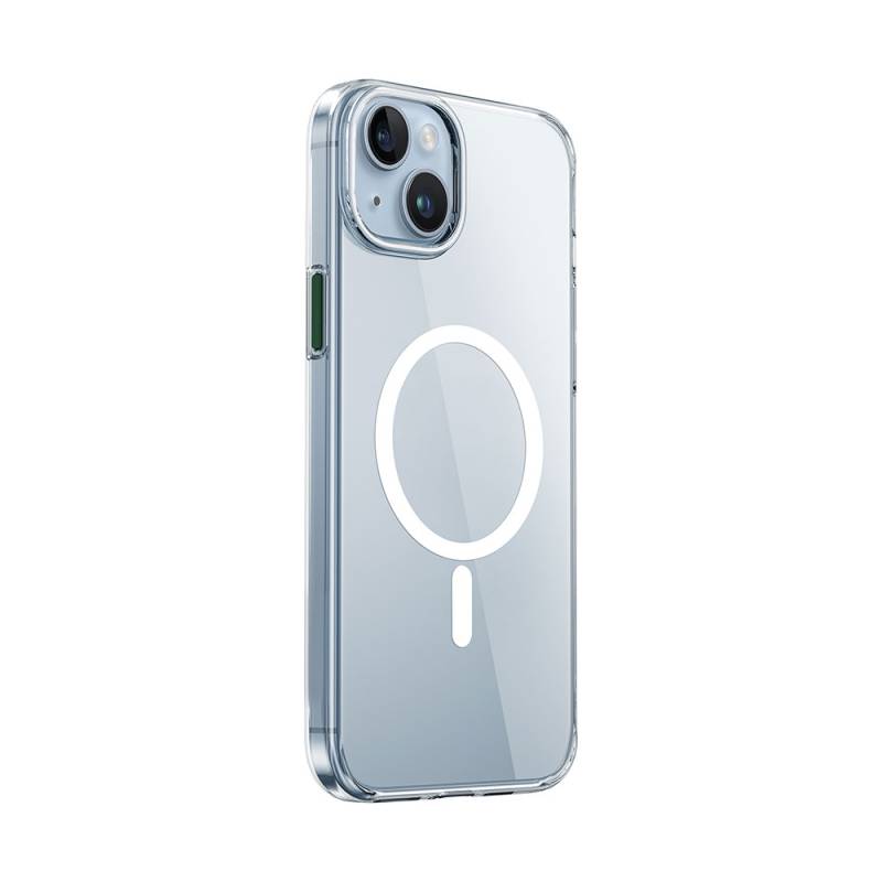 Apple iPhone 15 Kılıf Wiwu ZYS-013 Magsafe Şarj Özellikli Renkli Kamera Çerçeveli Şeffaf Jelly Kapak - 3