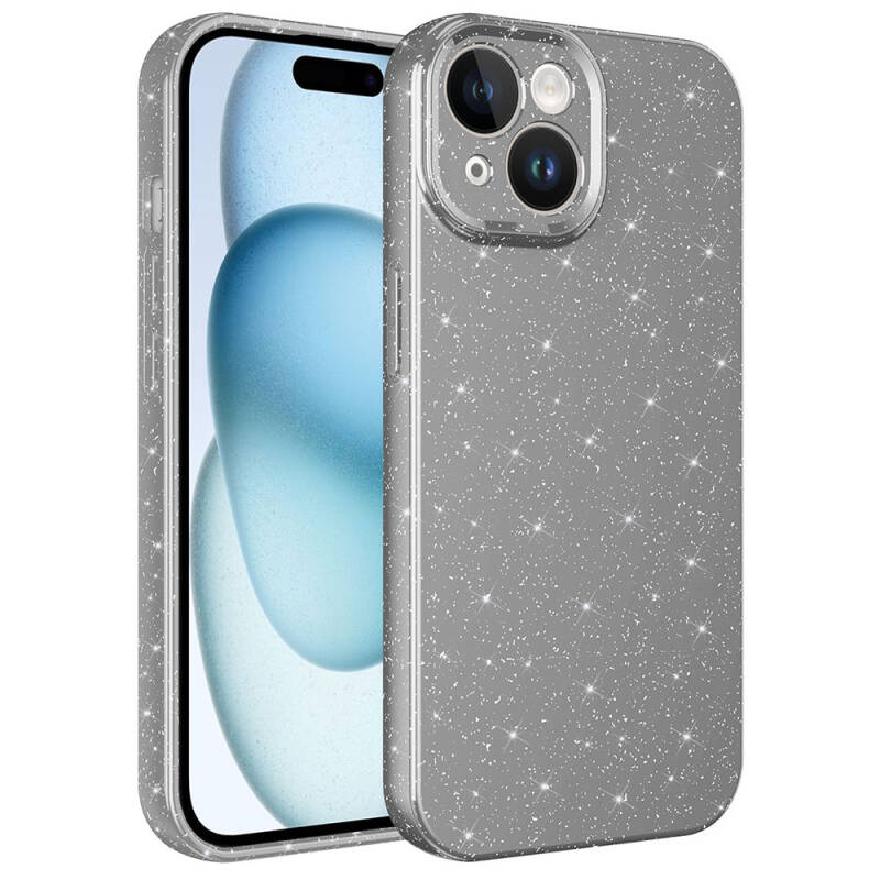 Apple iPhone 15 Plus Case Camera Protected Silvery Luxury Zore Cotton Cover - 8