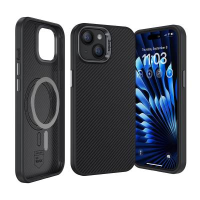 Apple iPhone 15 Plus Case Carbon Fiber Benks Hybrid ArmorPro 600D Kevlar Cover with Magsafe Charging Feature - 11