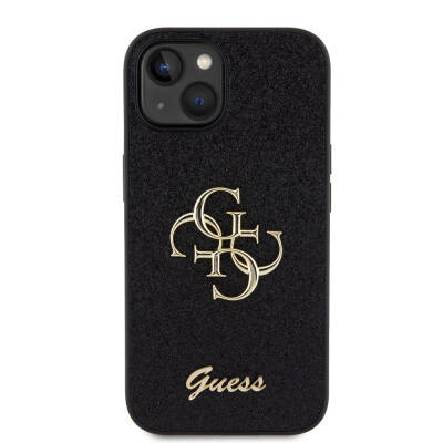 Apple iPhone 15 Plus Case Guess Original Licensed 4G Glitter Cover with Large Metal Logo - 11