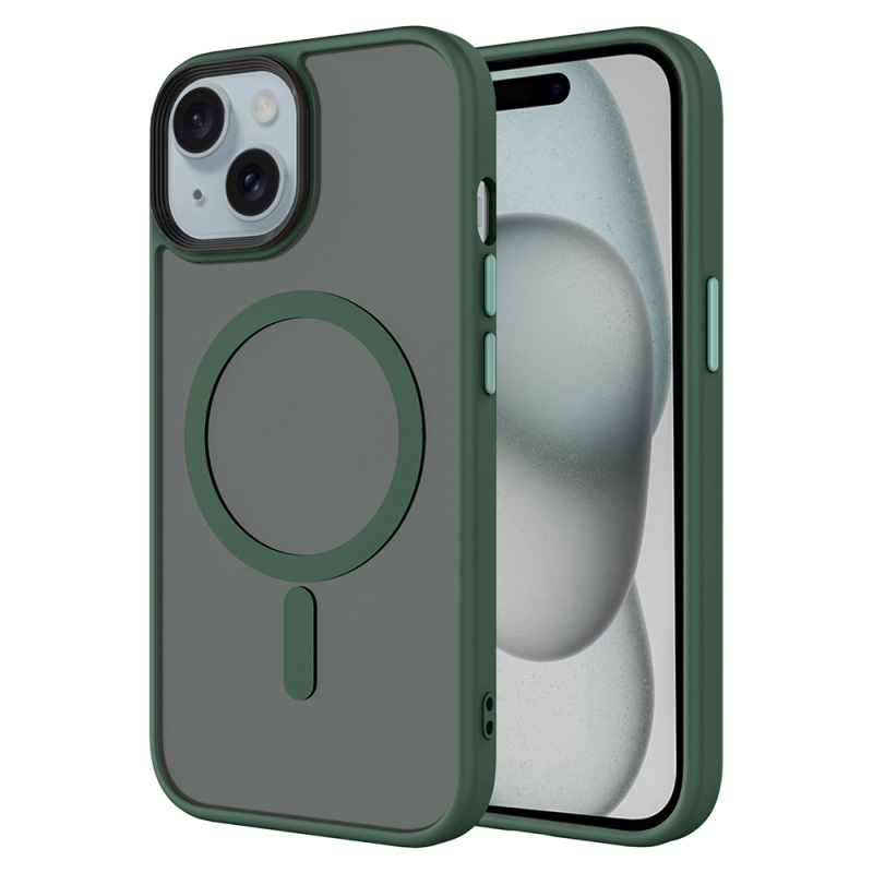 Apple iPhone 15 Plus Case Matte Back Surface Zore Flet Magsafe Cover with Wireless Charging - 8