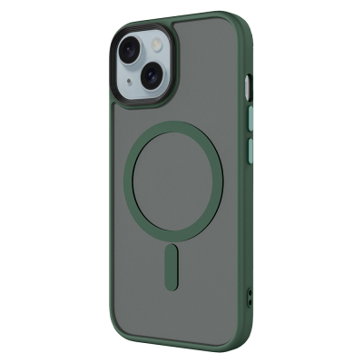 Apple iPhone 15 Plus Case Matte Back Surface Zore Flet Magsafe Cover with Wireless Charging - 12