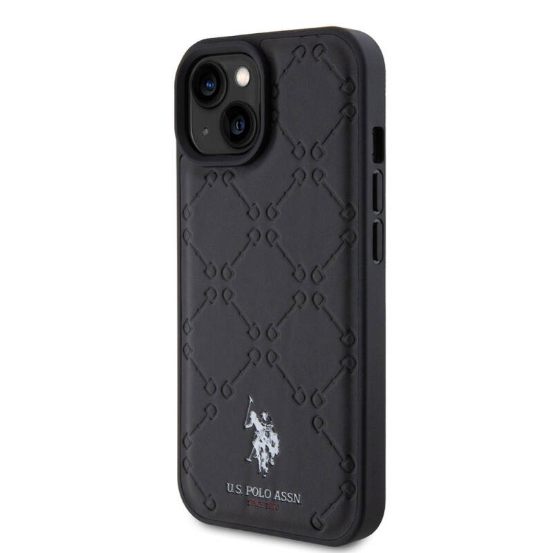 Apple iPhone 15 Plus Case U.S. Polo Assn. Original Licensed HS Patterned Printing Logo Artificial Leather Cover - 2