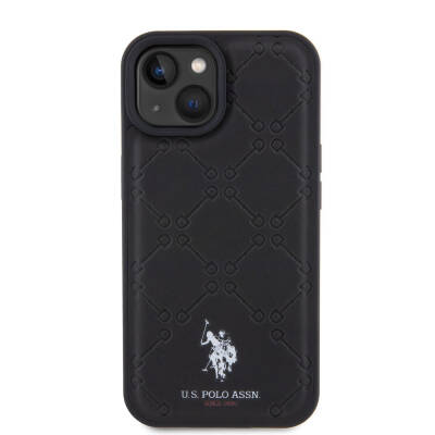 Apple iPhone 15 Plus Case U.S. Polo Assn. Original Licensed HS Patterned Printing Logo Artificial Leather Cover - 3