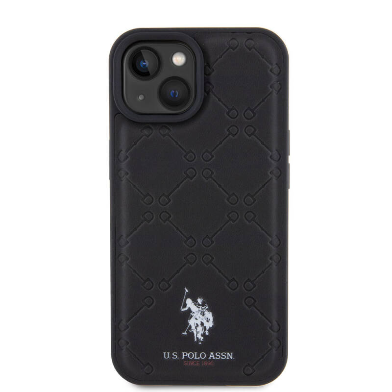 Apple iPhone 15 Plus Case U.S. Polo Assn. Original Licensed HS Patterned Printing Logo Artificial Leather Cover - 3