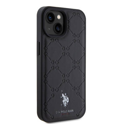 Apple iPhone 15 Plus Case U.S. Polo Assn. Original Licensed HS Patterned Printing Logo Artificial Leather Cover - 4